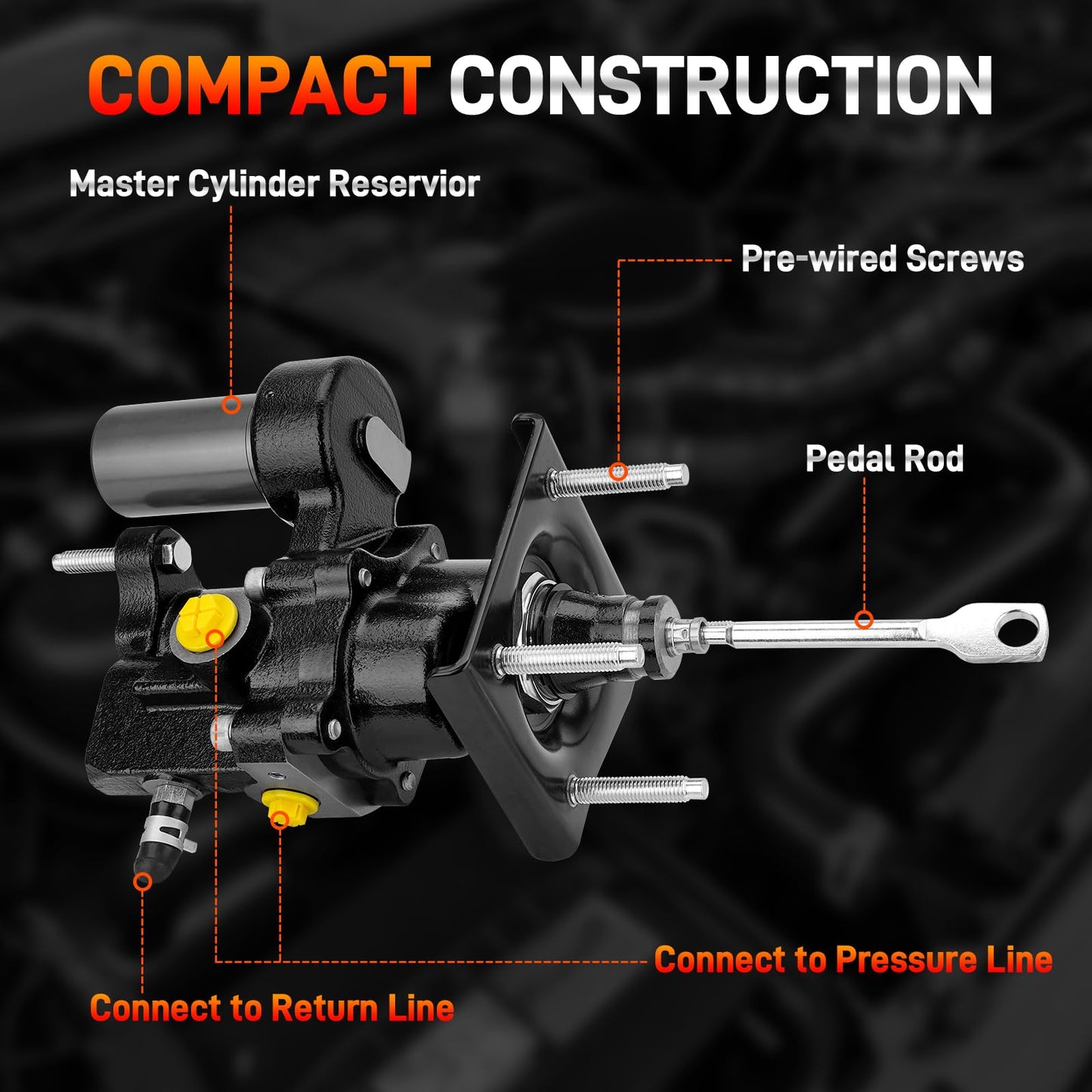 52-7416 Hydraulic Power Brake Booster Compatible with Ram 2500 3500 4000 4500 5500 2011-2018, 4.7L 5.7L 6.4L 6.7L V8, Replace # 52013874AC, 52013874AD, 52013874AE, 52013874AF, 68144663AA