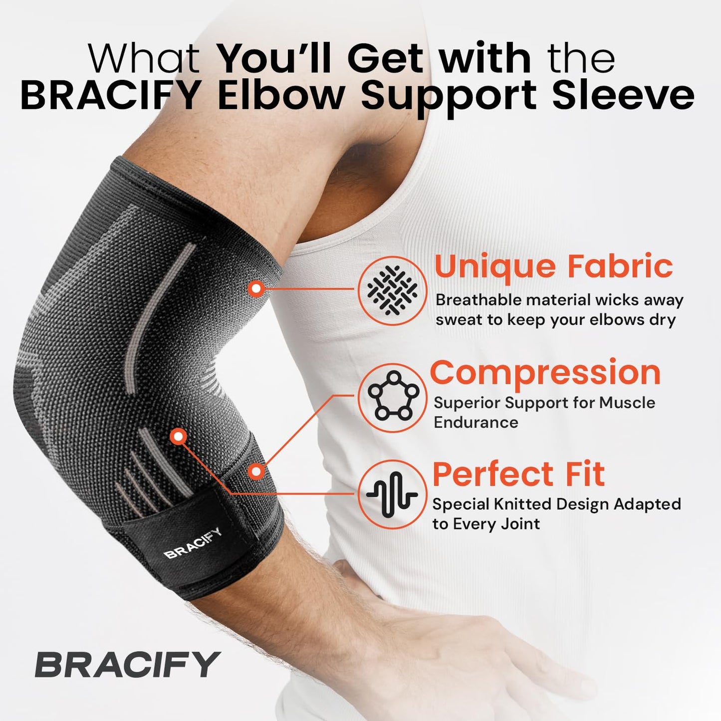 Elbow Brace for Tendonitis and Tennis Elbow for Women & Men, Arm Compression Sleeve for Arthritis, Workouts, Weightlifting, Reduce Joint Pain During Fitness Activity (Large)
