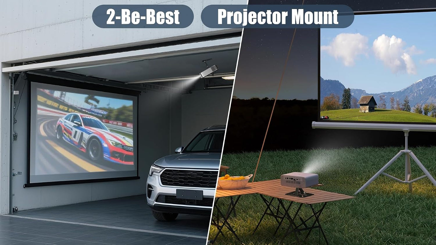 2-Be-Best 1/4" Desktop Projector Stand, Screw Foldable Desk / Wall / Ceiling Projectors Mount Stand, Adjustable Mini