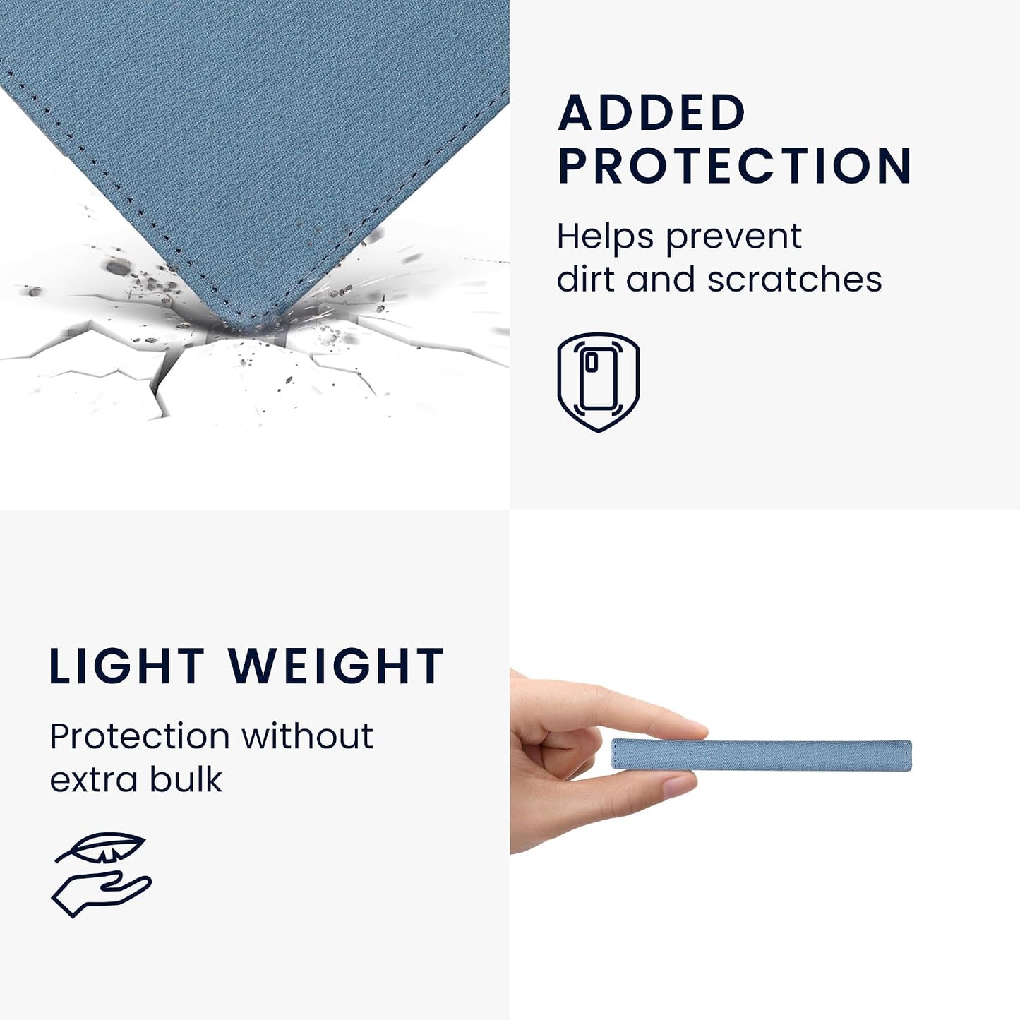 kwmobile 2E 4 Cover Compatible with Kobo Clara / Tolino Shine - Case for E-Reader - Denim Look Fabric Flip Case - Blue