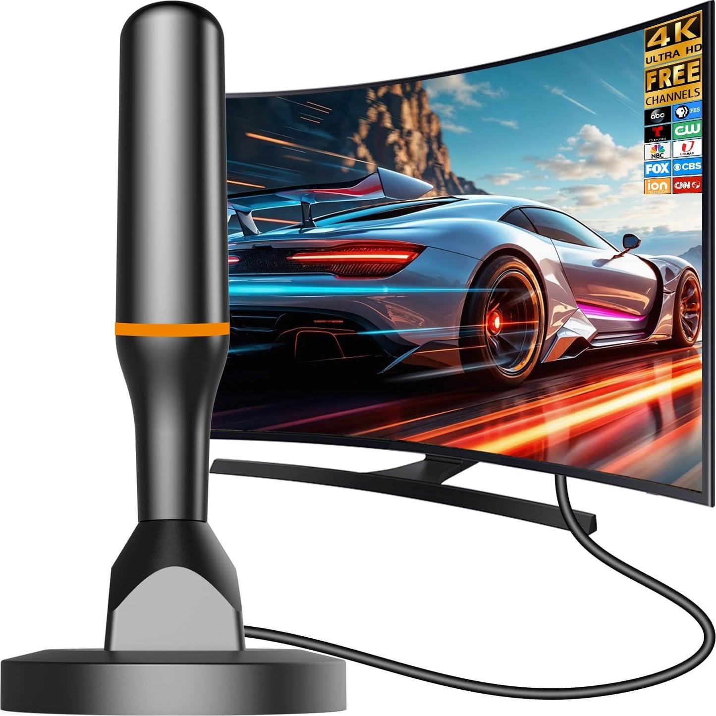 DTB TECH 4K 360 8.2ft Indoor Tv Antenna for Local Channels, HD Digital Antenna for Smart TV Indoor, No Cable Needed