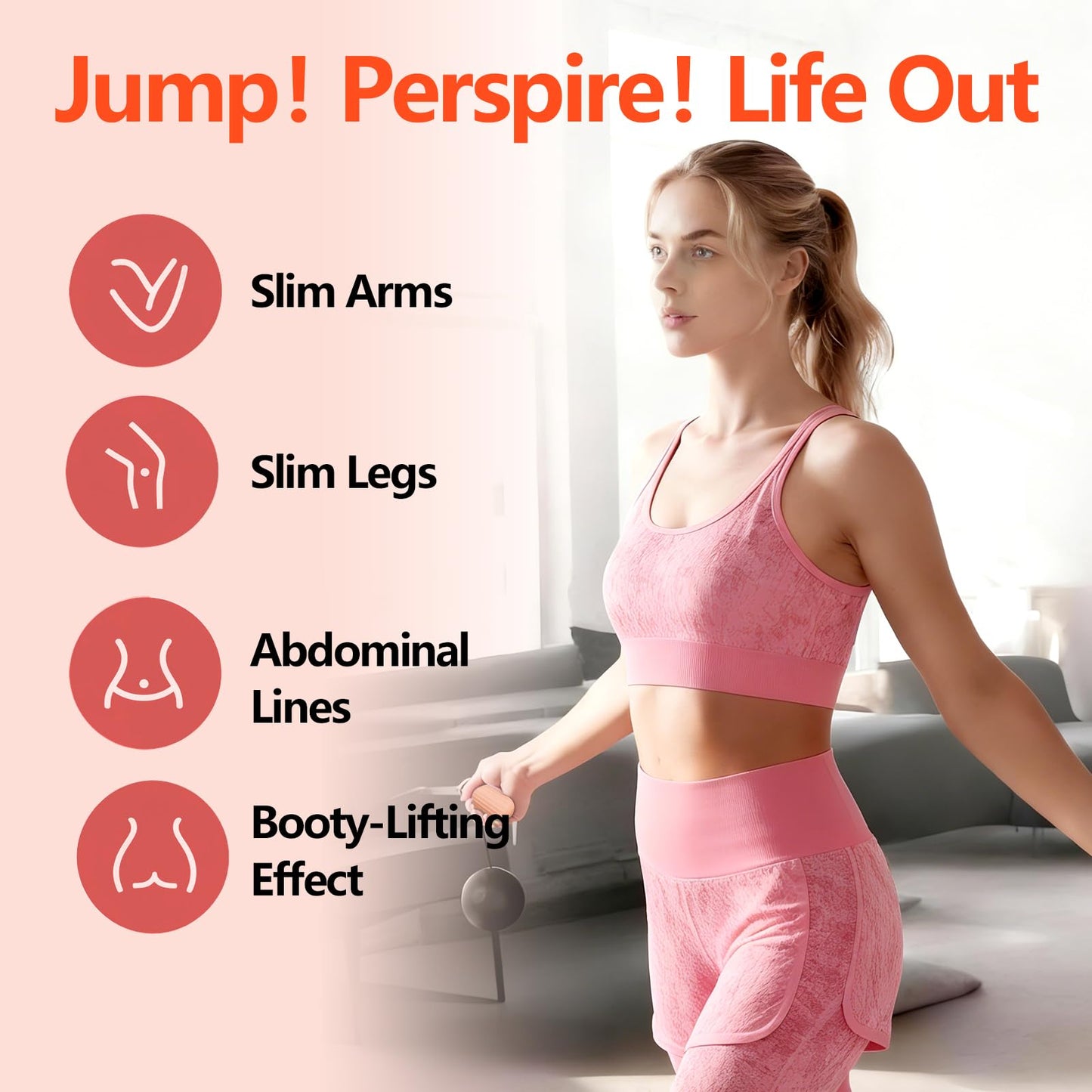 Smart Jump Rope,Cordless Jump Rope with LCD Display Counter,APP Data Analysis,Cordless Ball Counterweight Skipping Rope,Suitable for Women, Men, all Age Groups Adjustable Skipping Rope (Pink)