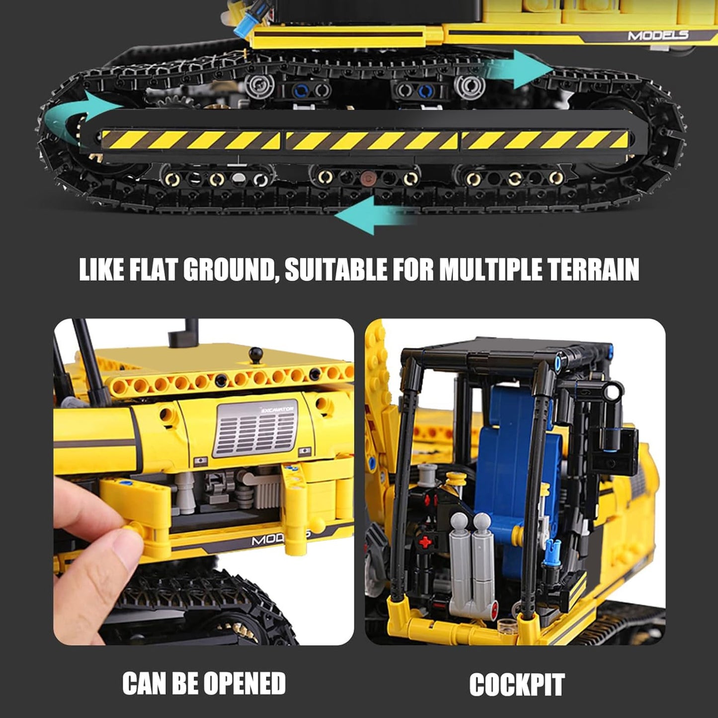 Mould King 13112 RC Excavator Building Set, 1830 Pieces Building Blocks APP Remote Control Truck Construction Vehicles Model with Motor, STEM Engineering Toys for Adult