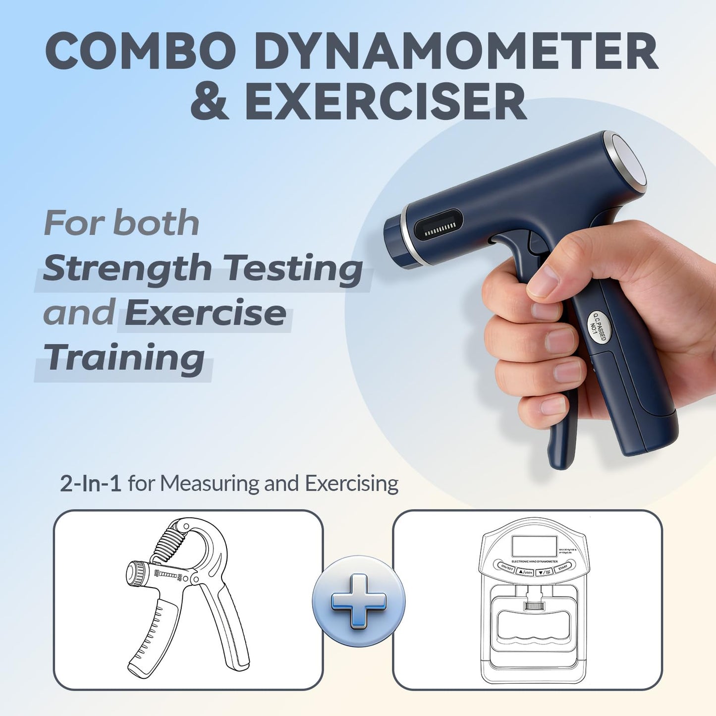 330lbs/150KG Handful Grip Strength Tester, Electronic Hand Dynamometer & Exerciser with Adjustable Resistance Trainer, LCD Screen, Ergonomic Handle for Home and Gym Use(Battery Not Included)