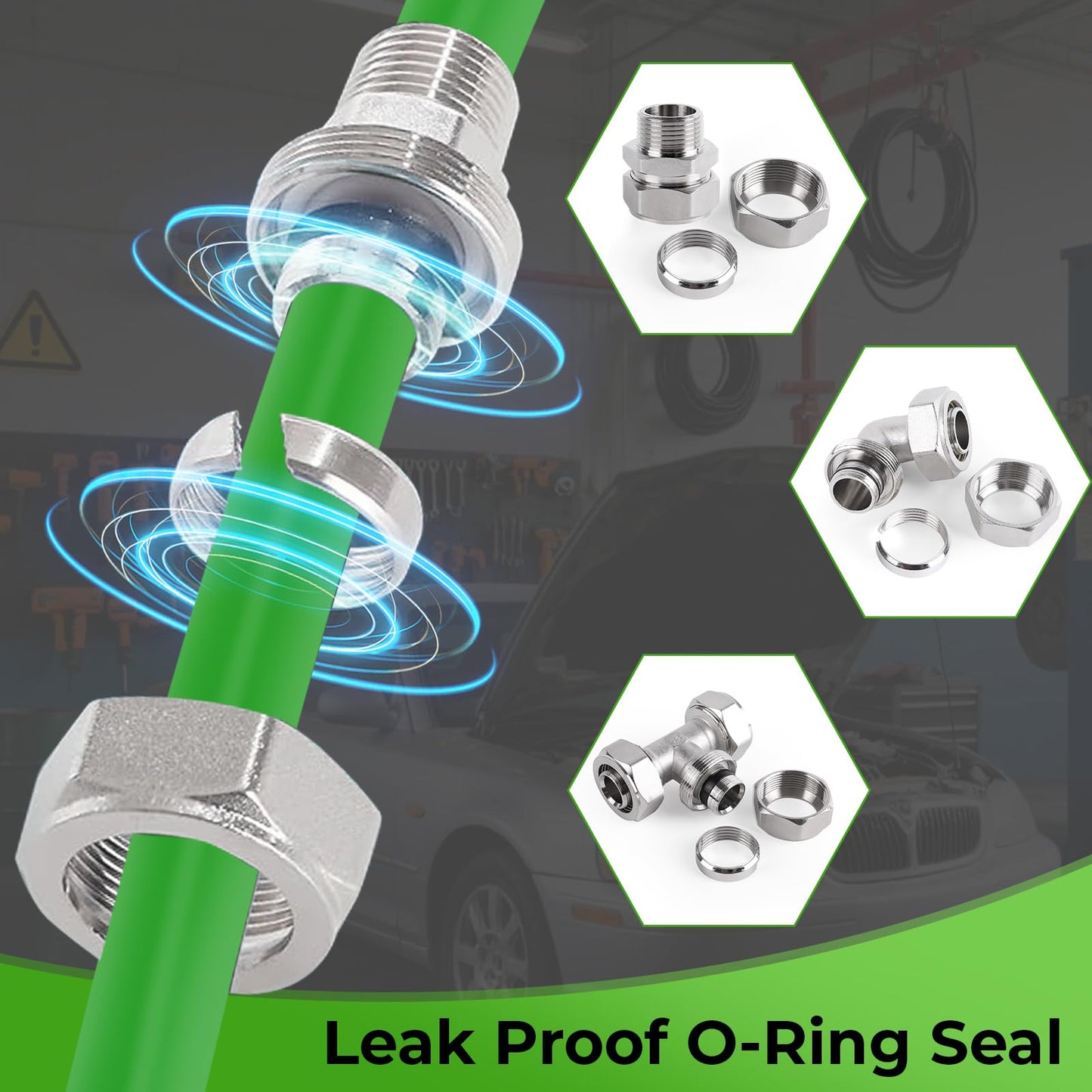 Shop Air Line Kit 3/4" × 200'&300' HDPE-Aluminum-HDPE Air Tubing, Compressed Air Line Kit for Air Compressor Accessories, Leak Proof& Easy to Install Air Compressor Kit