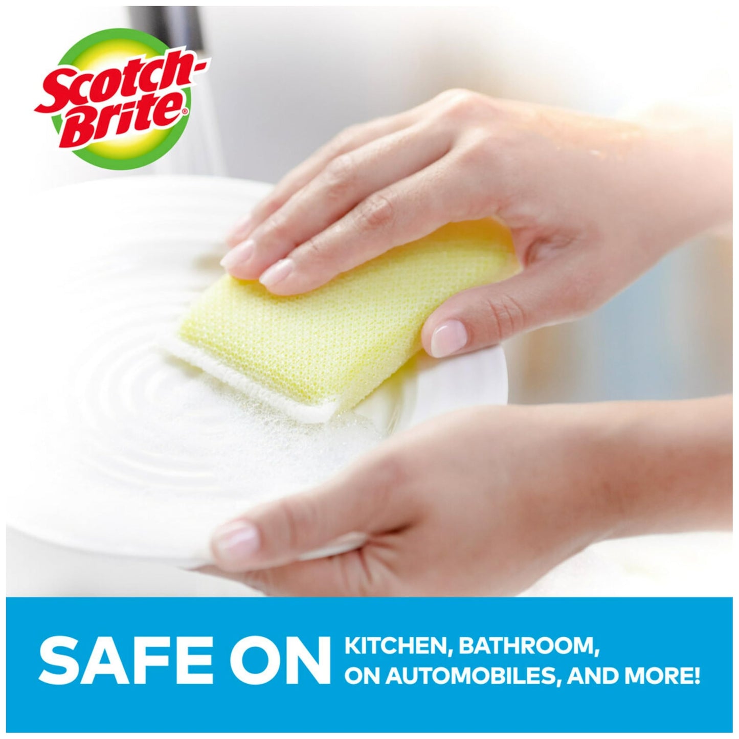 Scotch-Brite Dobie Pads, Dobie Sponge for All Purpose Cleaning of Kitchen, Bathroom, and Household, Non Scratch Dobie Cleaning Pads Safe for Non-Stick Cookware, 12 Dobie Pads