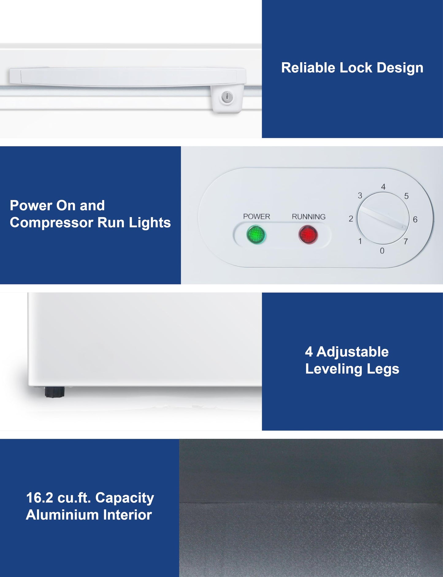 BLACK+DECKER 16.2 Cu. Ft. Chest Freezer, Deep Freezer with Top Opening, Freezer Chest with 2 Removable Storage Baskets, Mechanical Temperature Control, Manual Defrost,R600a Refrigerant, BCF1620E,White