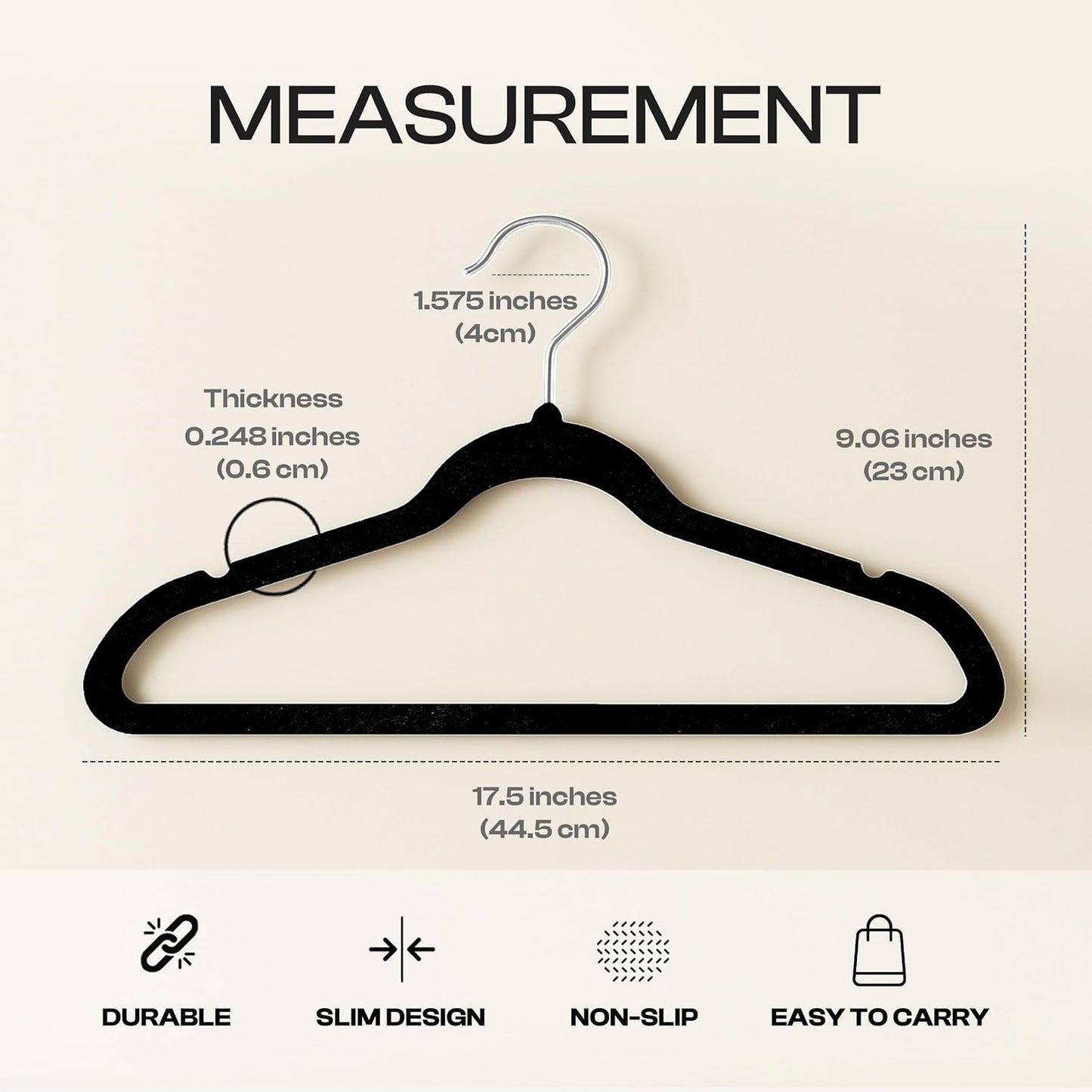 Utopia Home Velvet Hangers - 100 Pack Luxury Non-Slip Slim Coat & Pant Hangers | Space-Saving Black Design