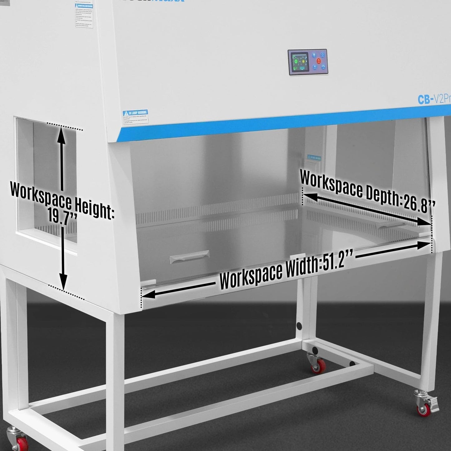MechMaxx 57.5″ Wide CB-H2Pro Horizontal Laminar Flow Clean Bench with HEPA Filtration & UV Sterilization | ISO Class 5, CB-V2Pro