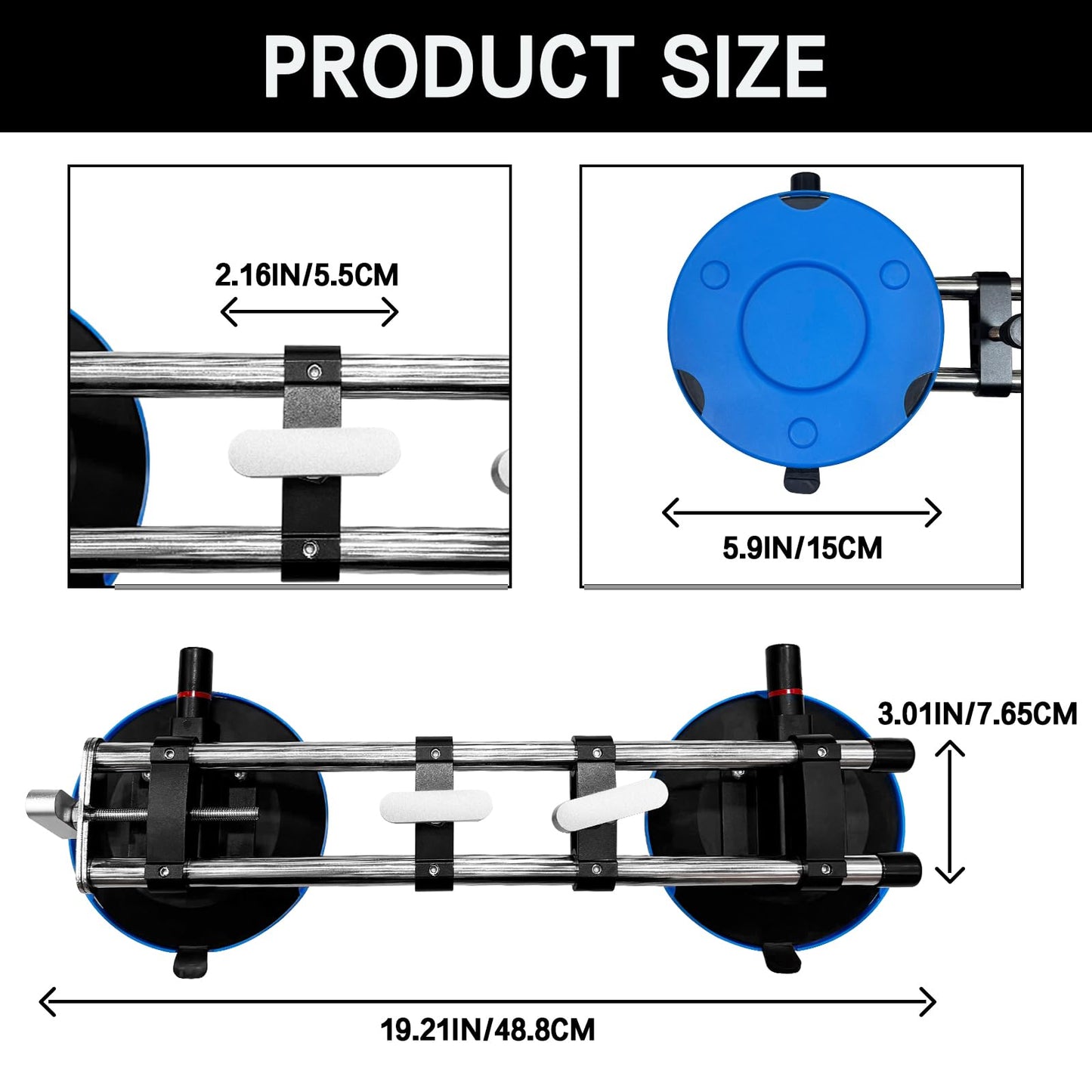 Mitoykus Manual Vacuum Countertop Leveling System - 3s Quick-Suction Technology & 4 Adjustable Knobs for Seamless Granite/Quartz/Marble Alignment | Heavy-Duty Clamping Force, No Slip Grip【2 Pack】