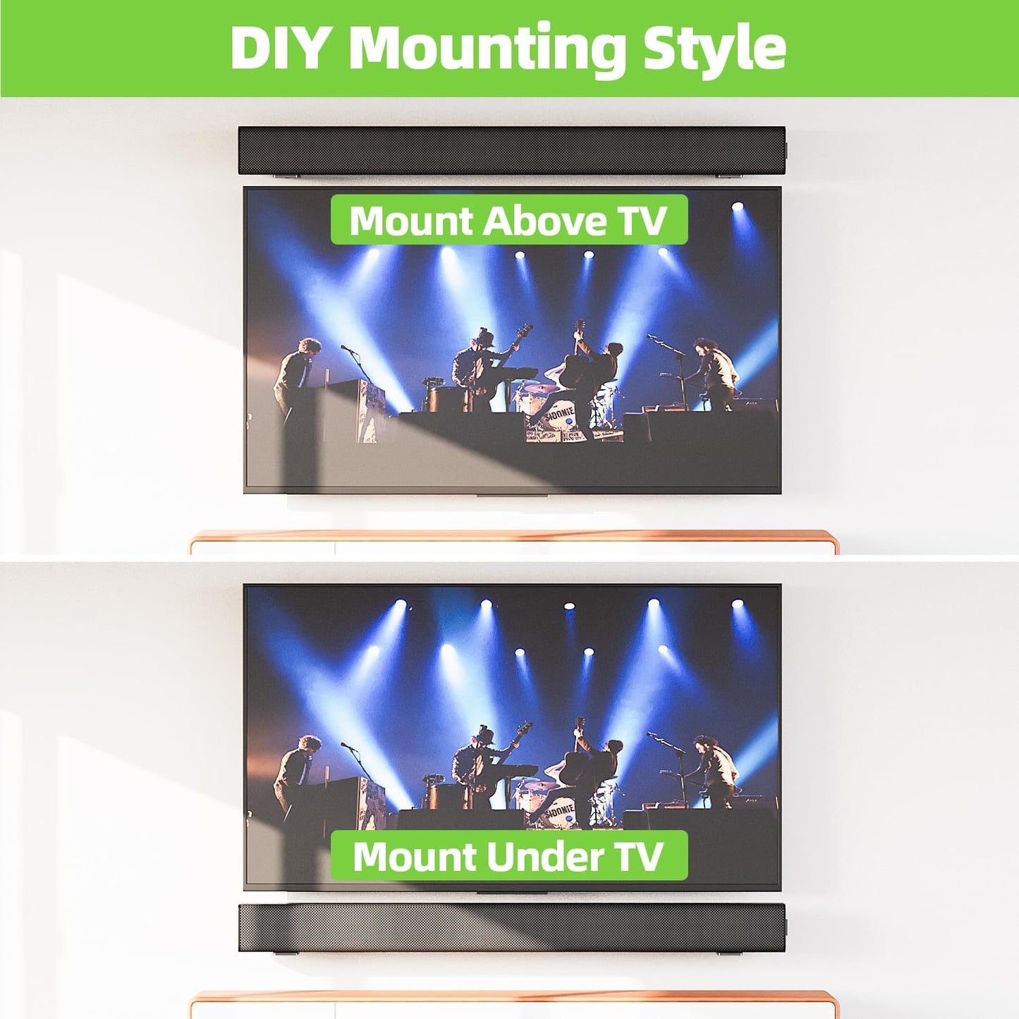 USX MOUNT 1 Soundbar Mount for Samsung, Sony, LG, Vizio, Bose, Onn & More Sound Bar Mounts-Universal Soundbar Mounting
