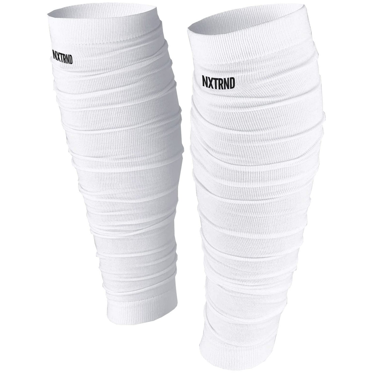 Nxtrnd Football Leg Sleeves, Calf Sleeves for Men & Boys, Sold as a Pair (White)