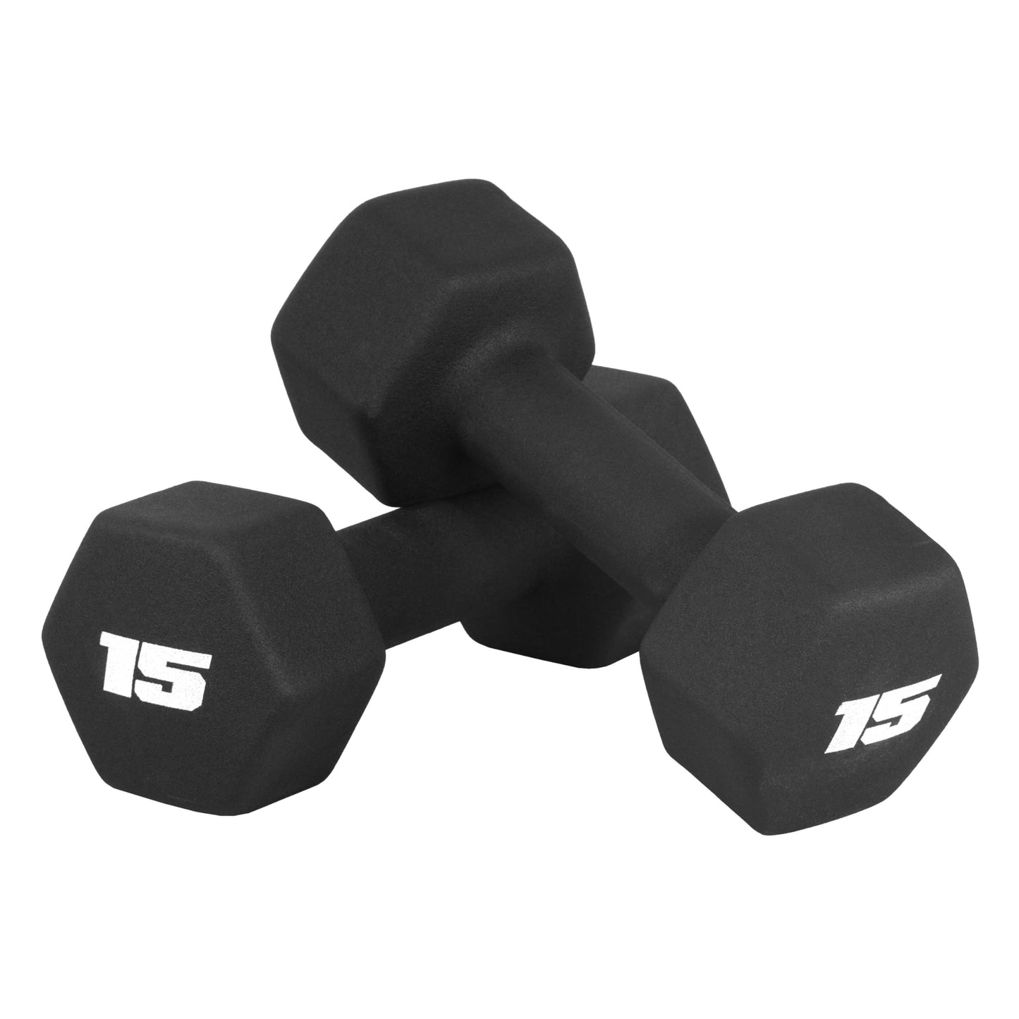 CAP Barbell 15 LB Neoprene Dumbbell Hand Weights - Pair | Black