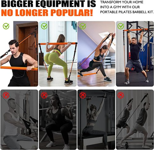 KUTIZE Pilates Bar Kit - Multifunctional Resistance Bands for Full-Body Workouts | Home Gym Equipment