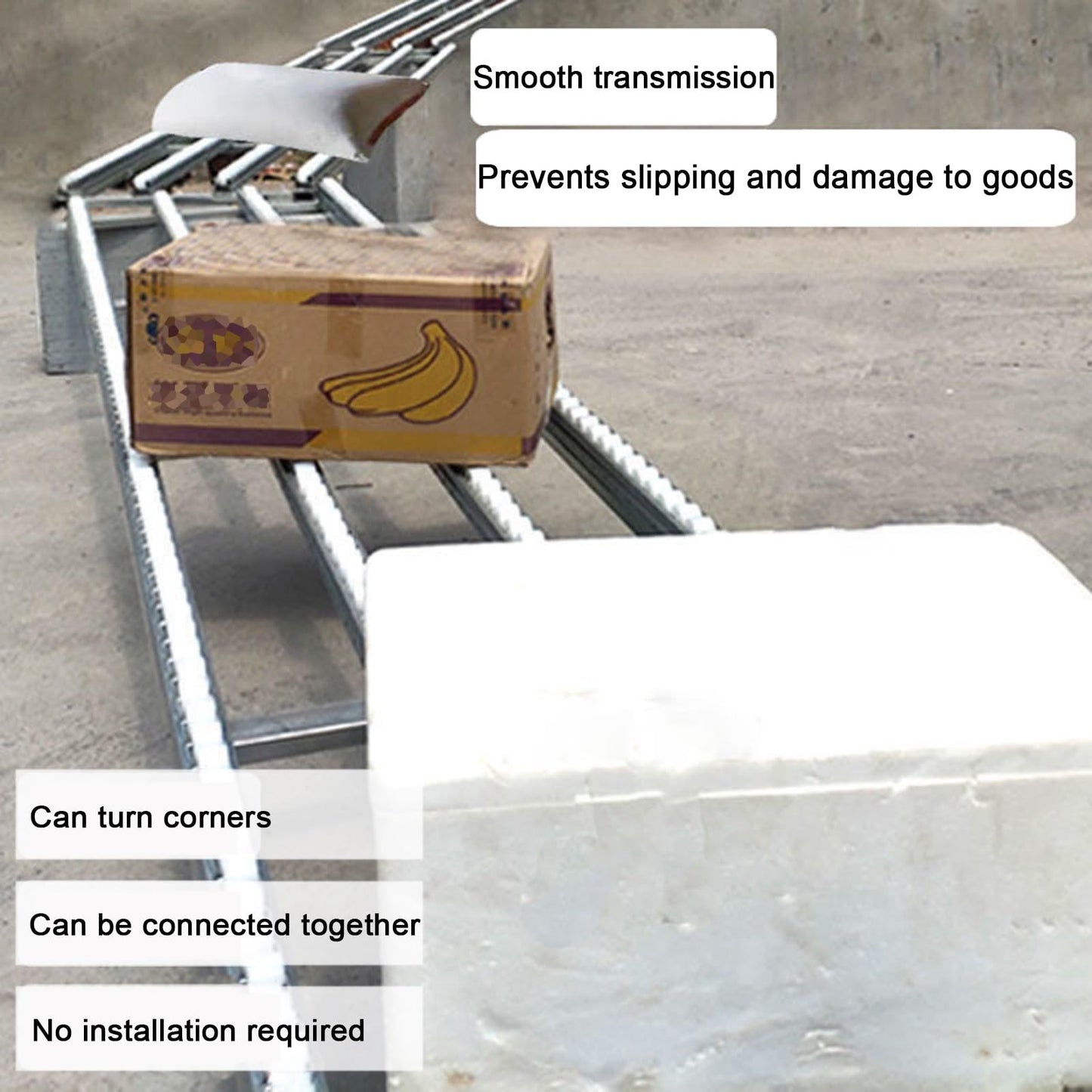This Light-Duty Conveyor Roller Stands, Stainless Steel Adjustable Skate Wheel Flow Rail for Warehouses and Factories