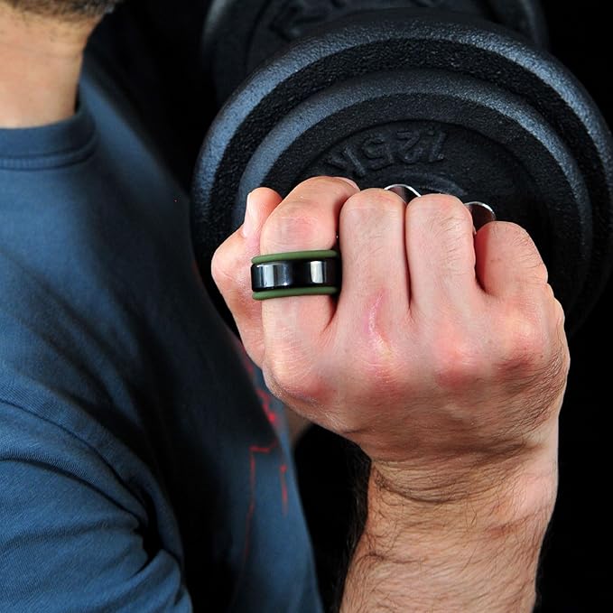 Rinfit Smart Ring Protector - Silicone Ring Enhancer for Active Lifestyle and Gym - StyleFit U.S. Design Patent - Green, Size 10