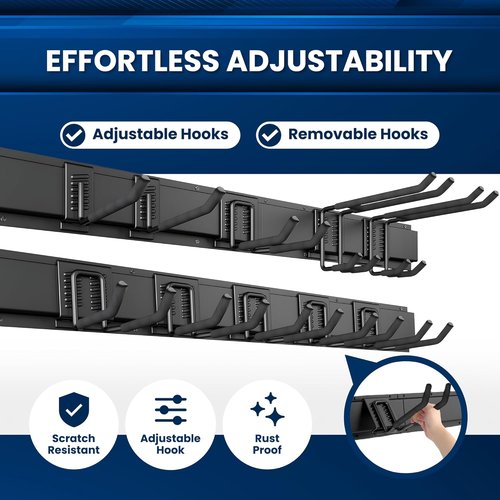 All-Metal Garage Tool Organizer by [Brand Name] - Heavy-Duty Wall Mount Rack Holds 680 lbs | Adjustable Hooks for Tools & Equipment