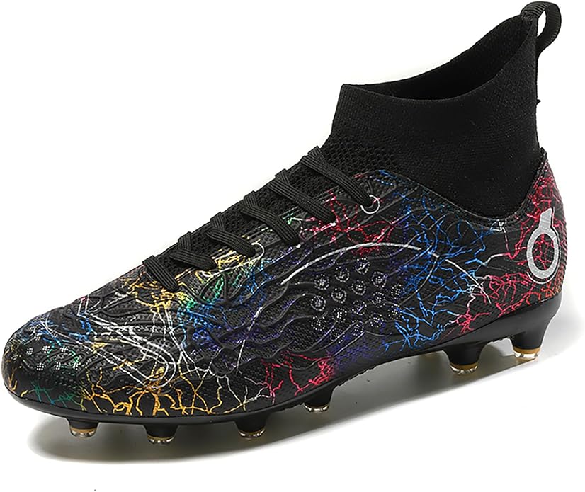 Men's Soccer Shoes High-Top Soccer Cleats Outdoor Breathable Athletic Professional Spikes Youth Boys Football Shoes Unisex