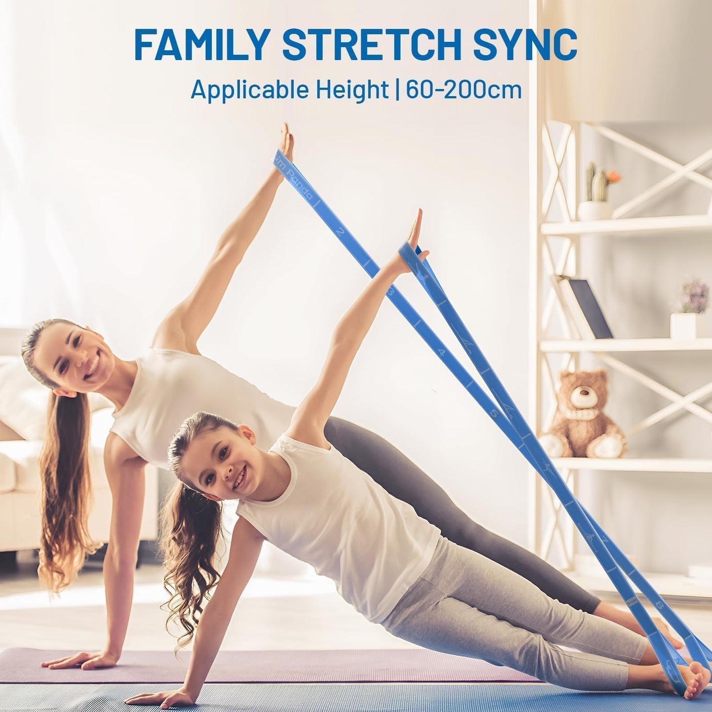 Slim Panda Stretch Strap, Multi-Loop for Physical Therapy,Elastic Yoga Stretching Strap for Dance,Yoga, Pilates & Gymnastics Exercise, Ballet Stretching Band for Flexibility, Leg Stretching