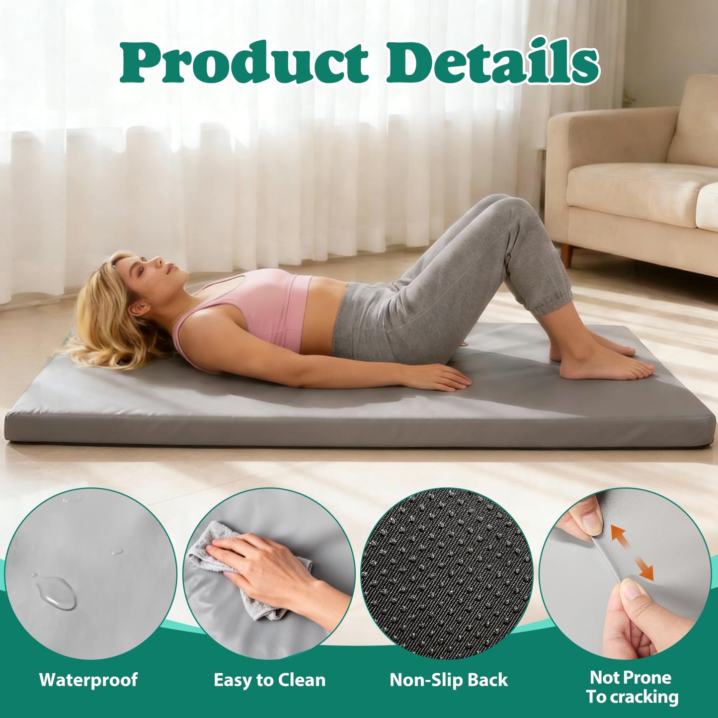 3 Inch Extra Thick Yoga Mat 6 * 2.5ft Thick Extra Wide Workout Mat, Non Slip Foam Exercise Mats for Women Men Fitness, Yoga, Pilates, Stretching & Floor Exercises
