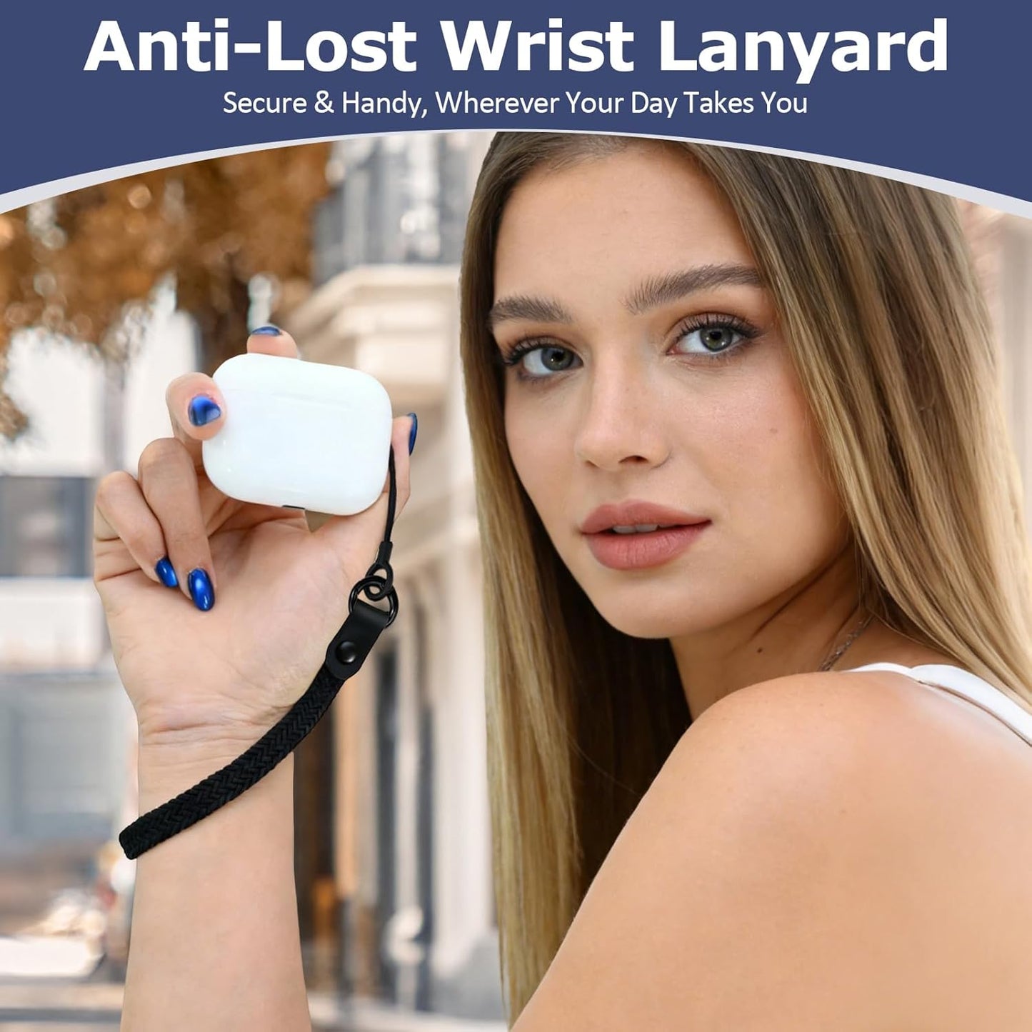 1/2/3/Pro/Pro 2 Elastic Nylon Wrist Lanyard for AirPods Case, Anti-Lost Strap for AirPods Charging Case