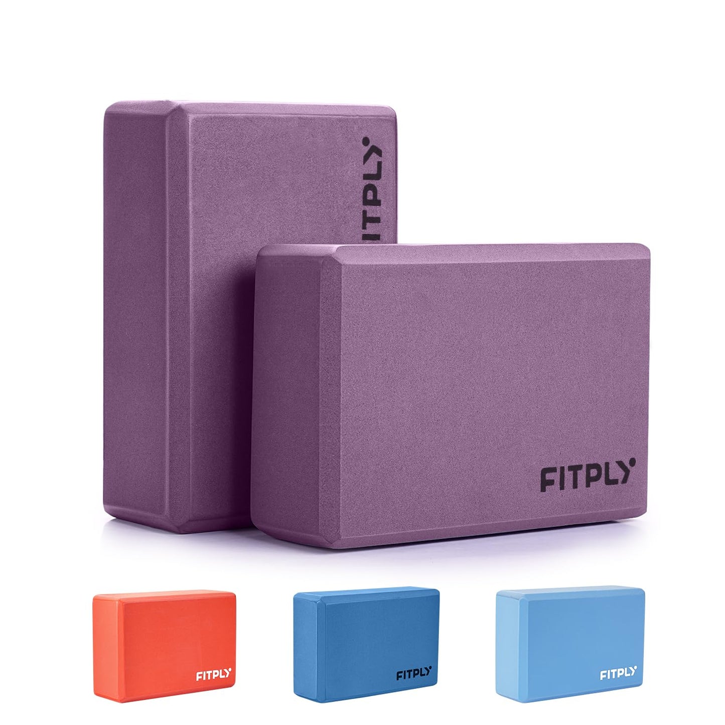Fitply Yoga Blocks 2 Pack - Non-Slip Yoga Brick & Foam Blocks Yoga Set, High-Density Pilates Block for Stretching, Meditation, and Exercise Blocks Foam, Ideal for Deep Poses