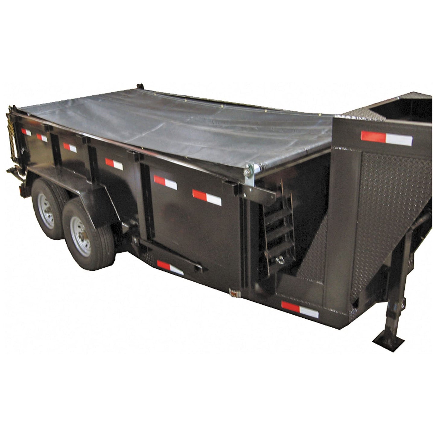 Buyers Products DTR7518 Aluminum Tarp System with Mesh Tarp, 7-1/2 x 18 Feet, Dump Body Tarp Kit, Heavy Duty Double-Stitched Hems, Brass Grommets, Telescoping Roller, Complete Hardware Included