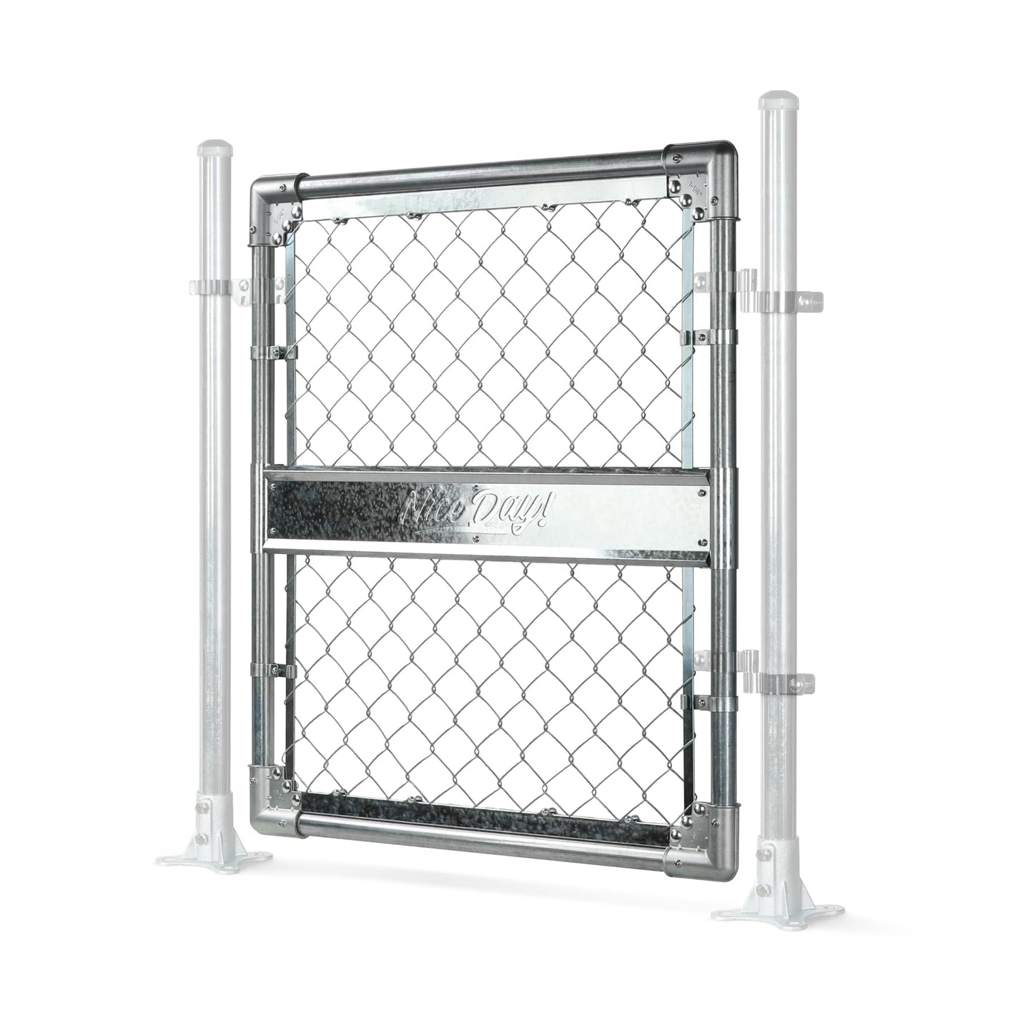 3x3FT(31.5"W x 35.5"H) Heavy Duty Galvanized Steel Chain Link Gate, Durable Outdoor Fence Gate Easy Installation for Backyard丨Garden丨Pet Yard