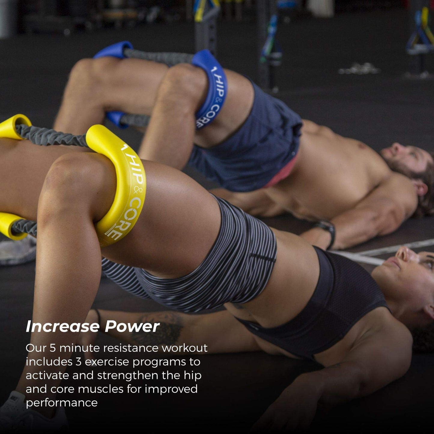 Crossover Symmetry Hip & Core System - Loop Resistance Home Workout Bands to Stretch and Strengthen Legs, Butt, HIPS, Thighs and Glutes, Includes Online Exercise & Training Guide, Blue/Heavy