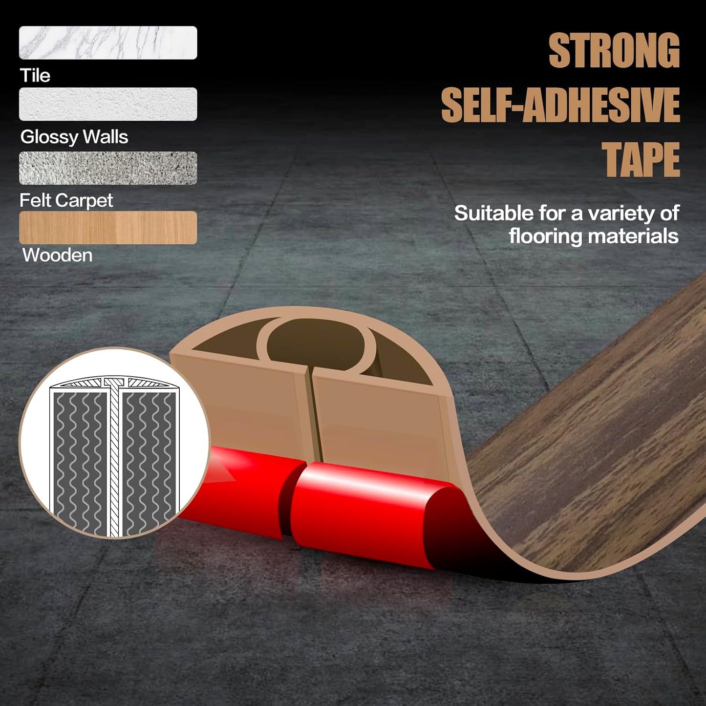 DBHXXMB-HH Hider,3.3FT Cavity:0.39"(W) 0.27"(H) Floor Cord Cover Self Adhesive Cord Cable Management, Extension Strip