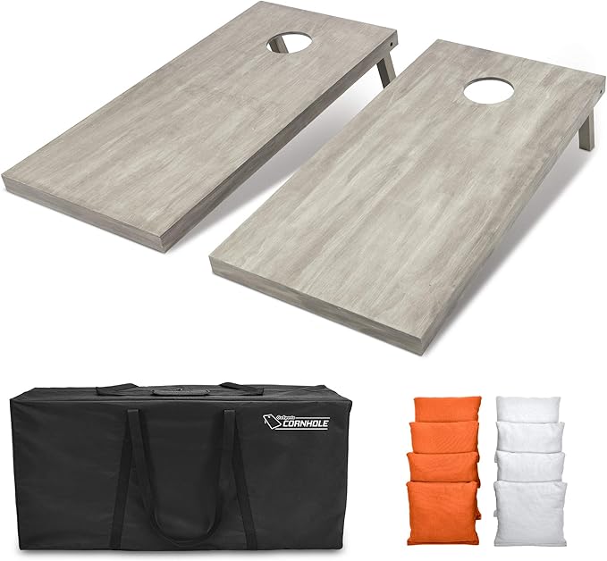 GoSports 4 ft x 2 ft Regulation Size Wooden Cornhole Boards Set - Includes Carrying Case and Bean Bags (Choose Your Colors) Over 100 Color Combinations