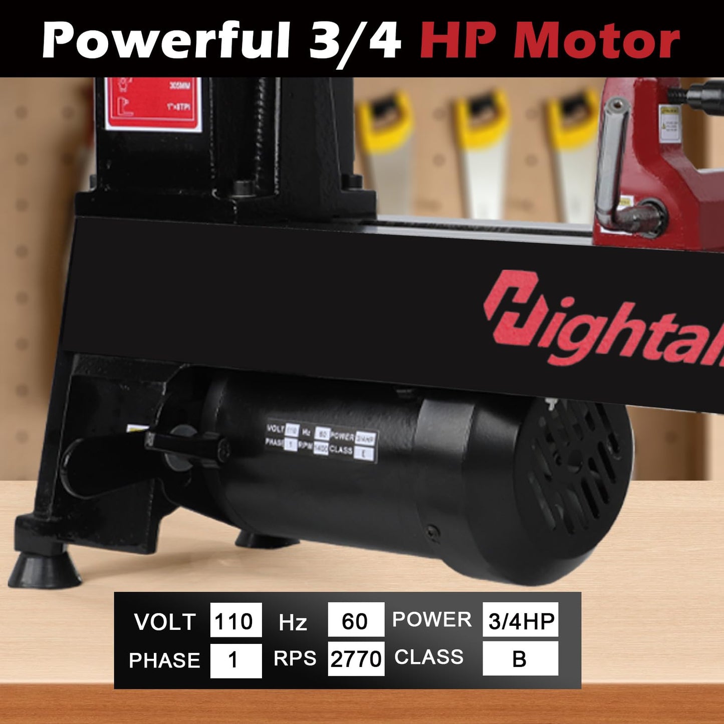 Wood Lathe Machine, 12 x 18 inch, 550W 3/4HP, 5 Speed Settings 680-2770 RPM,Benchtop Lathe with MT2 Drive/Live Center
