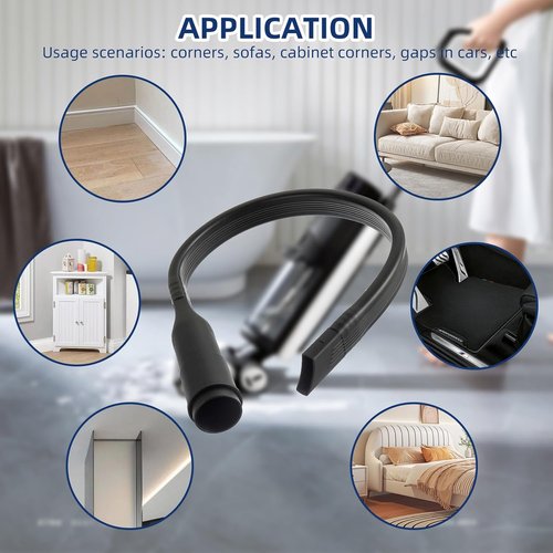 Flexible Vacuum Crevice Tool - 25" Attachment for 1-1/4" & 1-3/8" Hoses | Ideal for Tight Spaces