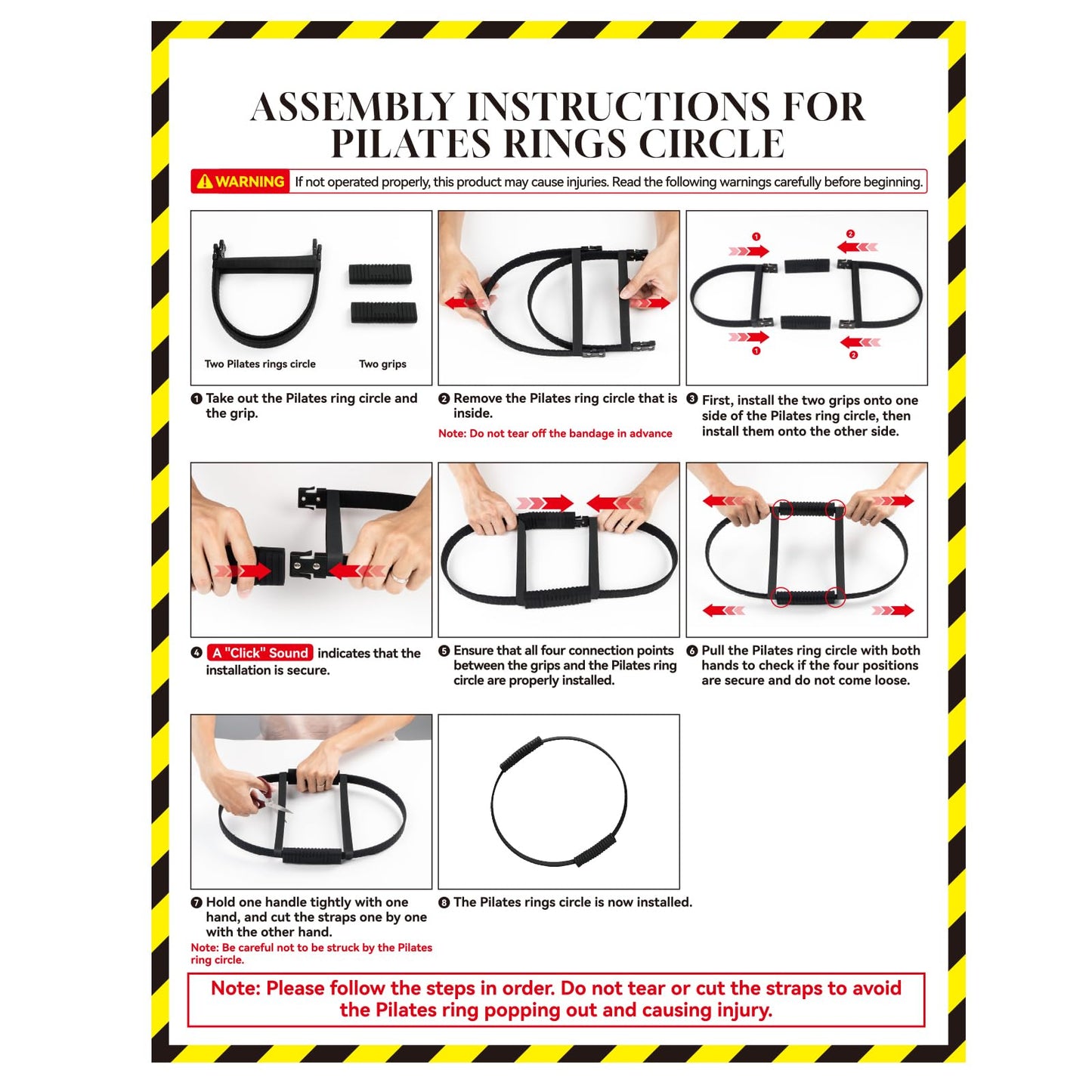 LTHTRADE Pilates Ring Circle, 13.5 Inch Magic Circle Ring for Women, Flexible Resistance Exercise Equipment for Toning Thighs, Legs, Arms & Core (Black)