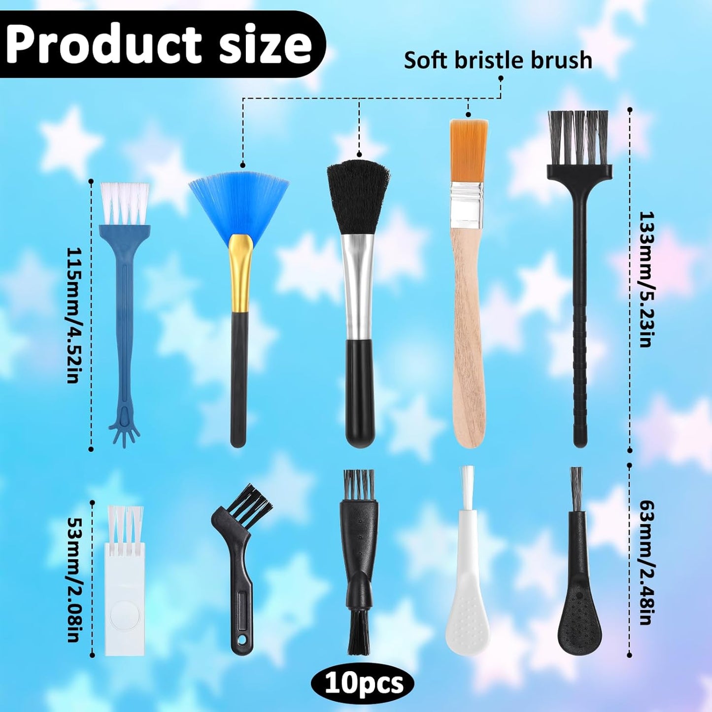 FdcLixuvol 10 Keyboard Brush, Pcs Mini Anti Static Brush Keyboard Cleaning Brushes Kit Nylon Dust Cleaning Brushes
