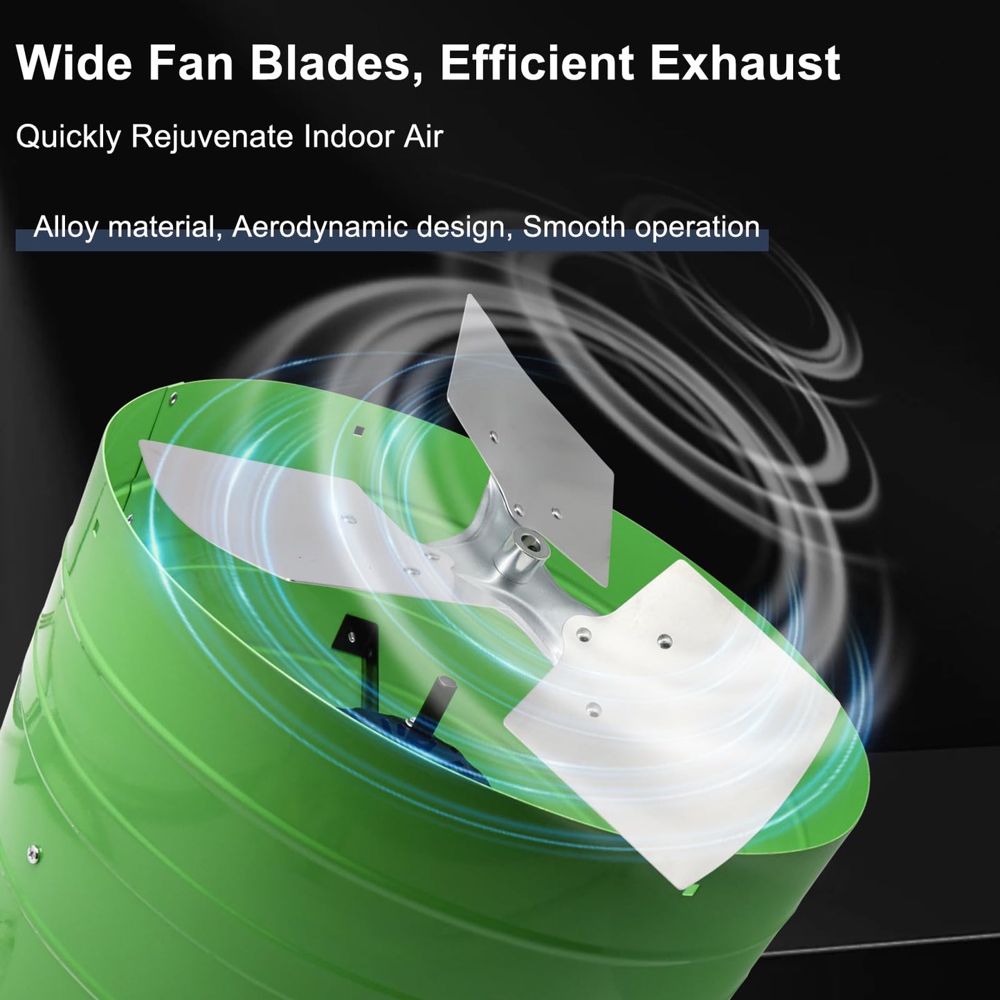 Criditpid 16 Inch Gable Mount Vent Attic Fan, Exhaust Ventilation Fan with Adjustable Thermostat for Gable, Home, Shed, Garage, Portable Building, 3.4A, 1075RPM, 2801CFM, Green.