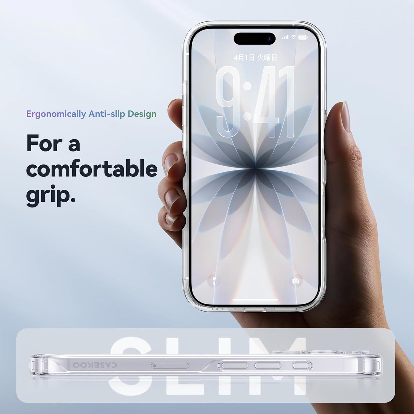 CASEKOO 17 15FT 17 6.3 inch, for iPhone Case Smooth Crystal Clear, Patented Anti-Yellow & Virgin TPU, Military-Grade