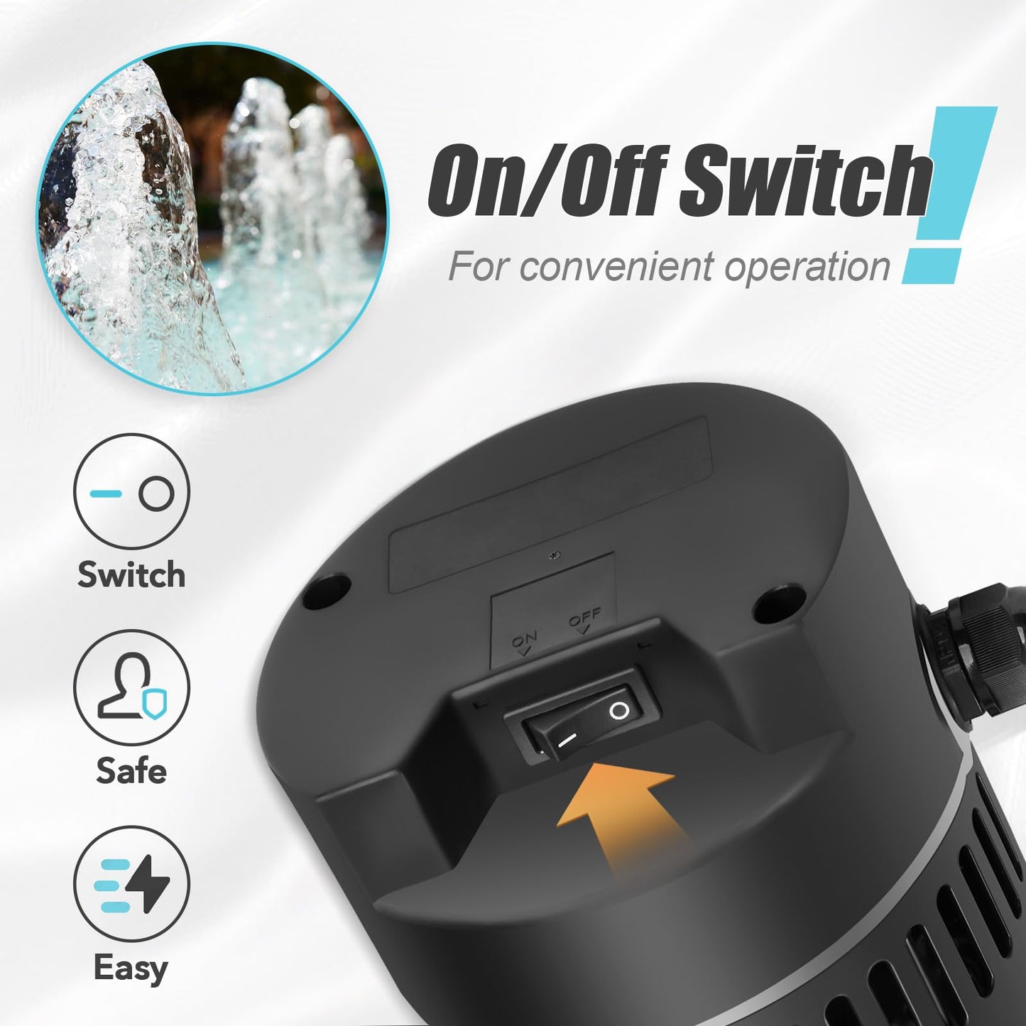 DoE-Compliant CEC approved 1.5HP 115v 4920GPH Above Ground Pool Pump with On/Off Switch and Reversible Discharge Port