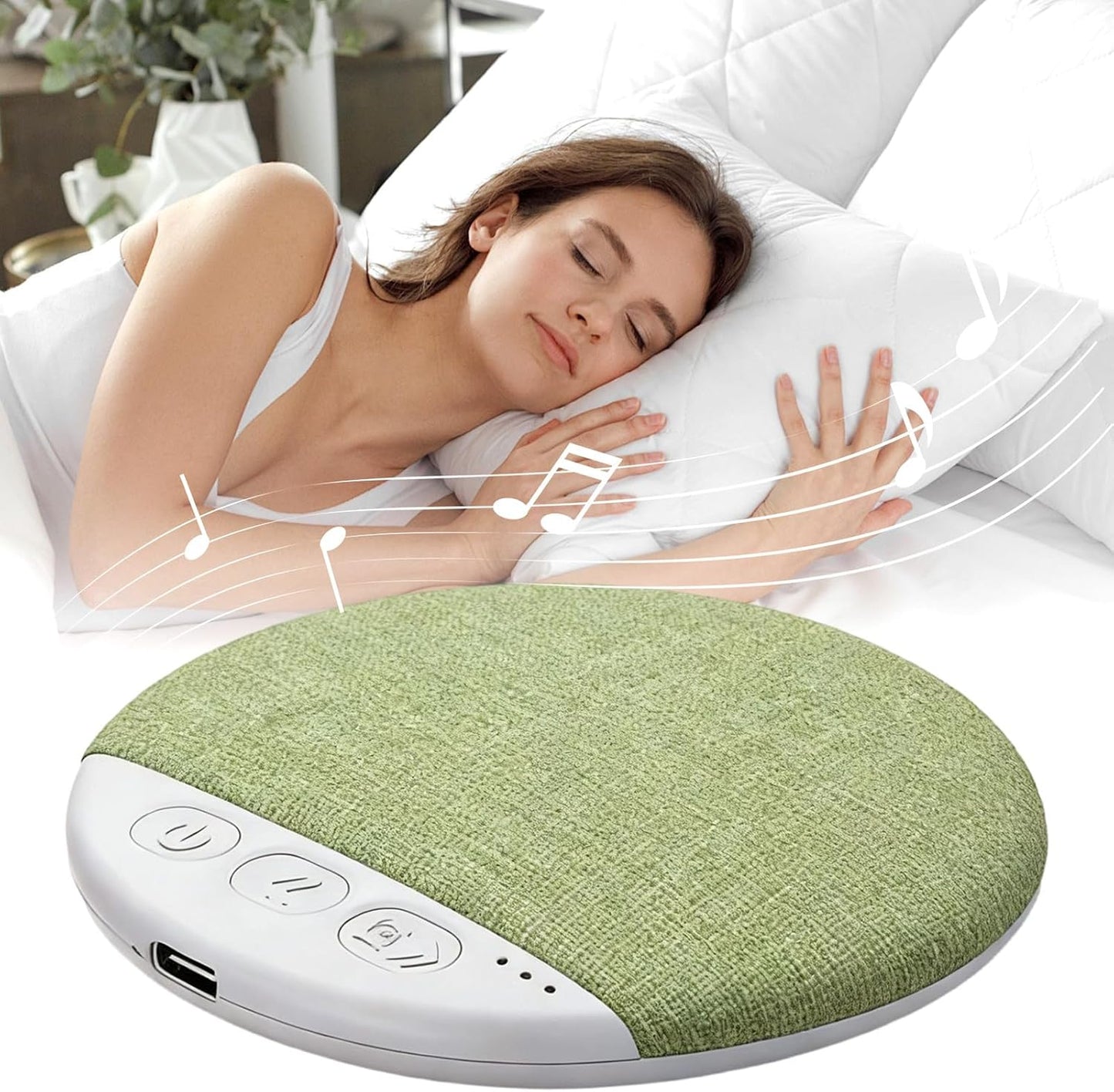 Generic 3.78x3.78x0.43 Inch Pillow Speaker, White Noise Device, Sleep Aid with Timer, Bedside Relaxation Gear, Bedroom