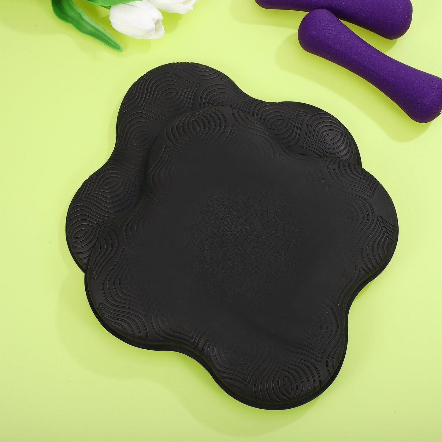 Happyyami 2 Pack Yoga Knee Pads 7.87X7.87X0.59In Non-Slip Foam Cushion for Kneeling Elbow Wrist Support Multi-Purpose Mat for Pilates Exercise Home Gym
