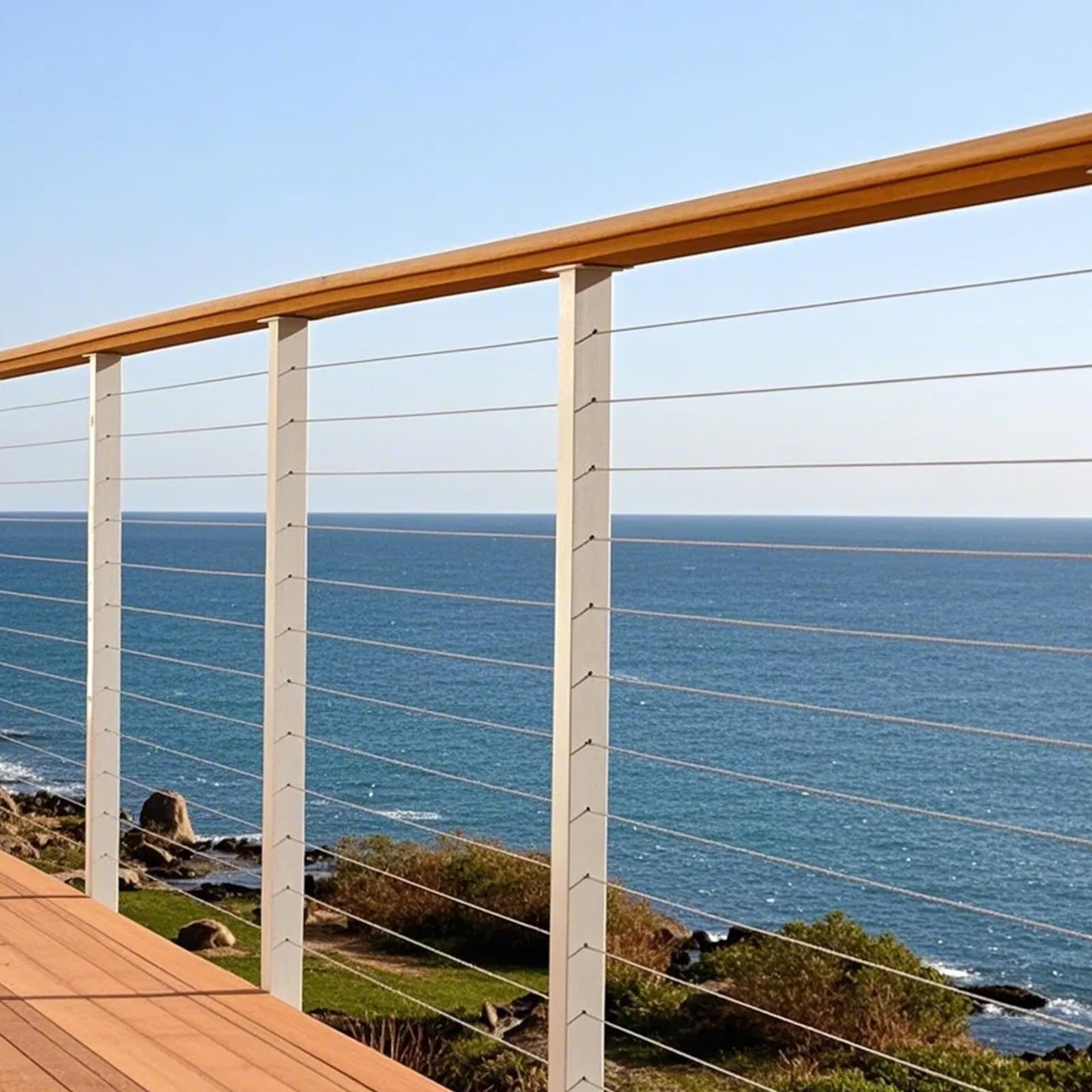 VEVOR 1/8 Stainless Steel Cable, 1000 FT 316 Cable Railing Kit with Cutter and Gloves, 1600 lbs Breaking Strength, 7x7 Strands Marine Aircraft Cable for Handrail Stair Decking Fence Outdoors