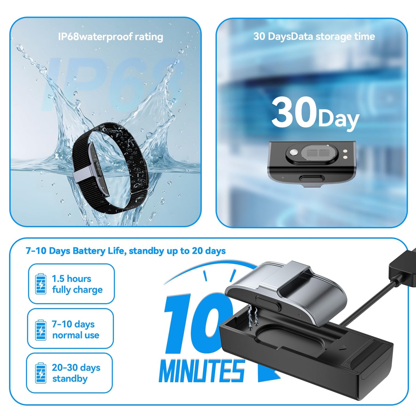 Osawalla 2026 Latest Screenless Fitness Tracker, Smart Bracelet Band, Activity & Sleep Tracking Wearable with App Sync, Lightweight Waterproof Activity Tracker Band for Men and Women
