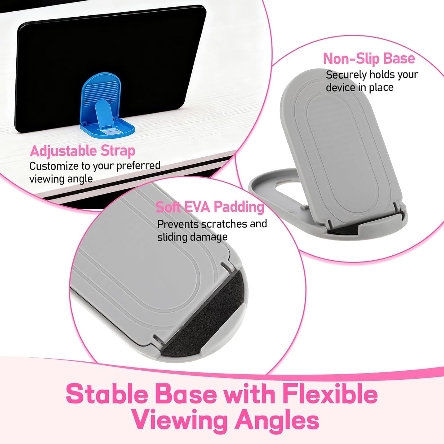 Apojgitn 6PCS Travel(6 Foldable Phone Stand - Colorful Desk Office Cell Phone Holder, Mobile Tablet Holder for Airplane