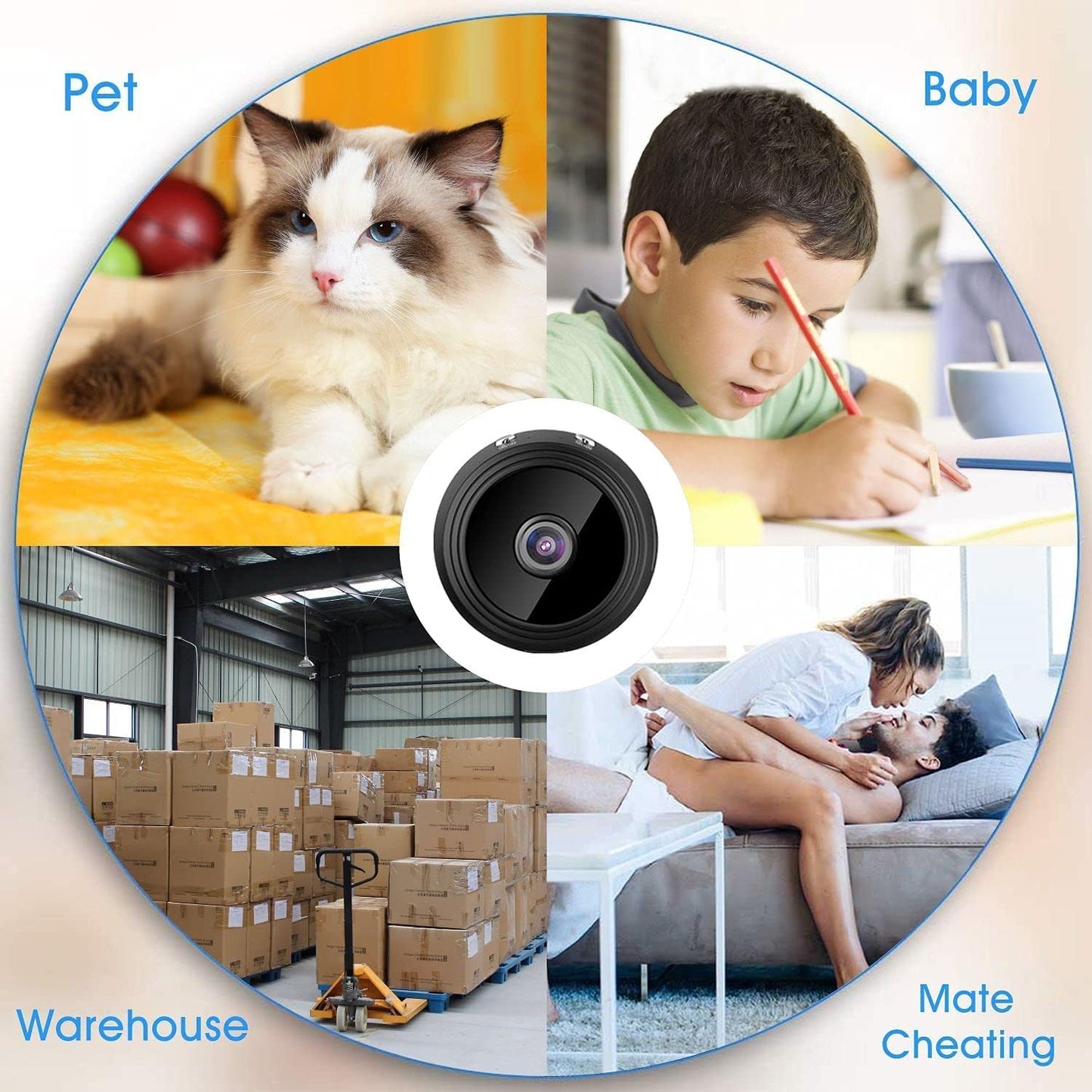 X W EI UNION Secret Camera Spy Camera WiFi Home Security Camera Mini Hidden Camera Video Recorder Night Vision Live