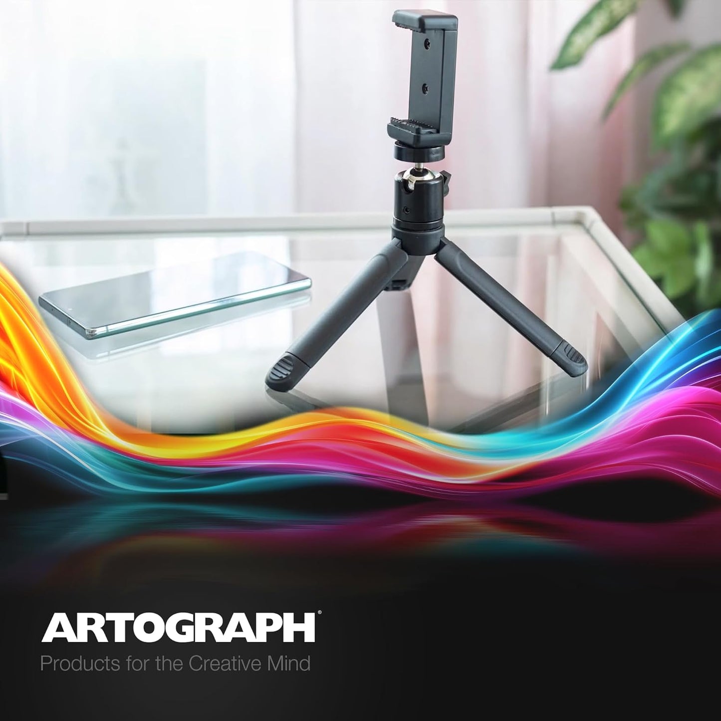 Artograph Mini Tripod Tabletop & Handheld Stand for Digital Projectors & Phones, Lightweight, Portable and Convenient