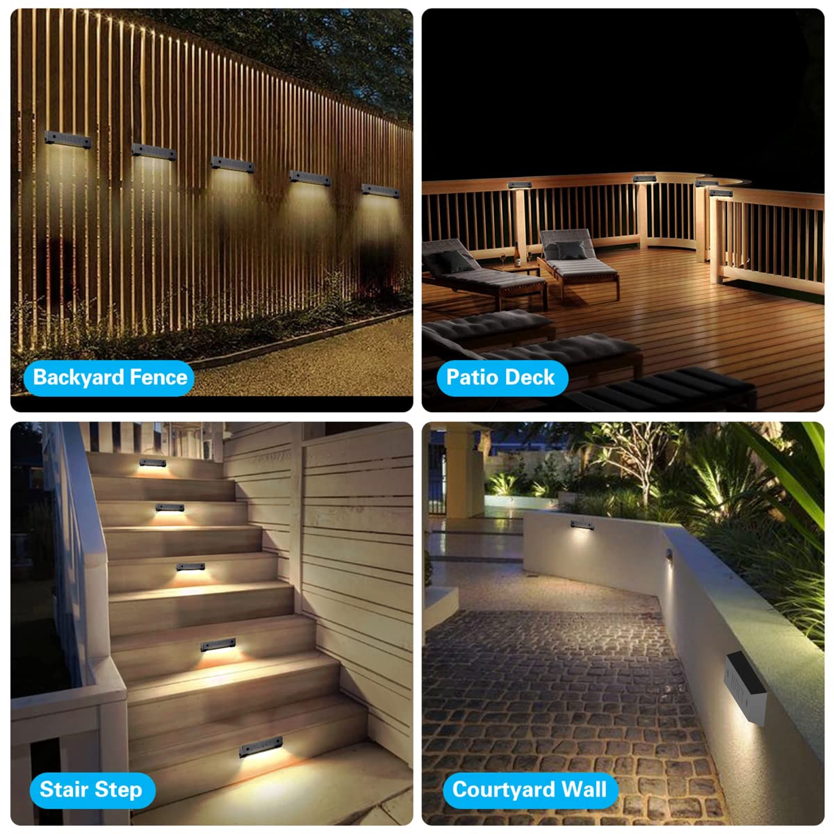 YUTCY 6 Pack Low Voltage AC/DC 12V LED Landscape Deck Light,Outdoor Retaining Wall Lights, IP65 Waterproof Step Lights,for Stair Lighting and Yard Patio Pathway Walkway (2700K)