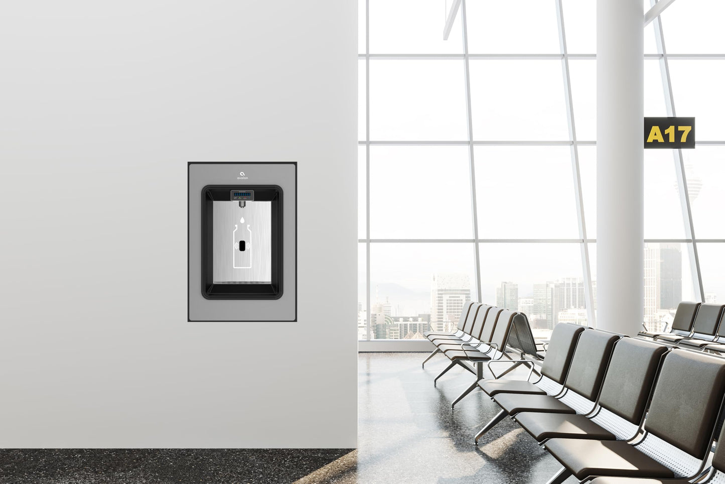 Avalon in-Wall Bottle Filling Station, Sensor Dispensing, Self Cleaning, Digital Bottle Counter Display, Dual Filtration, WiFi Enabled, High Capacity Cooling