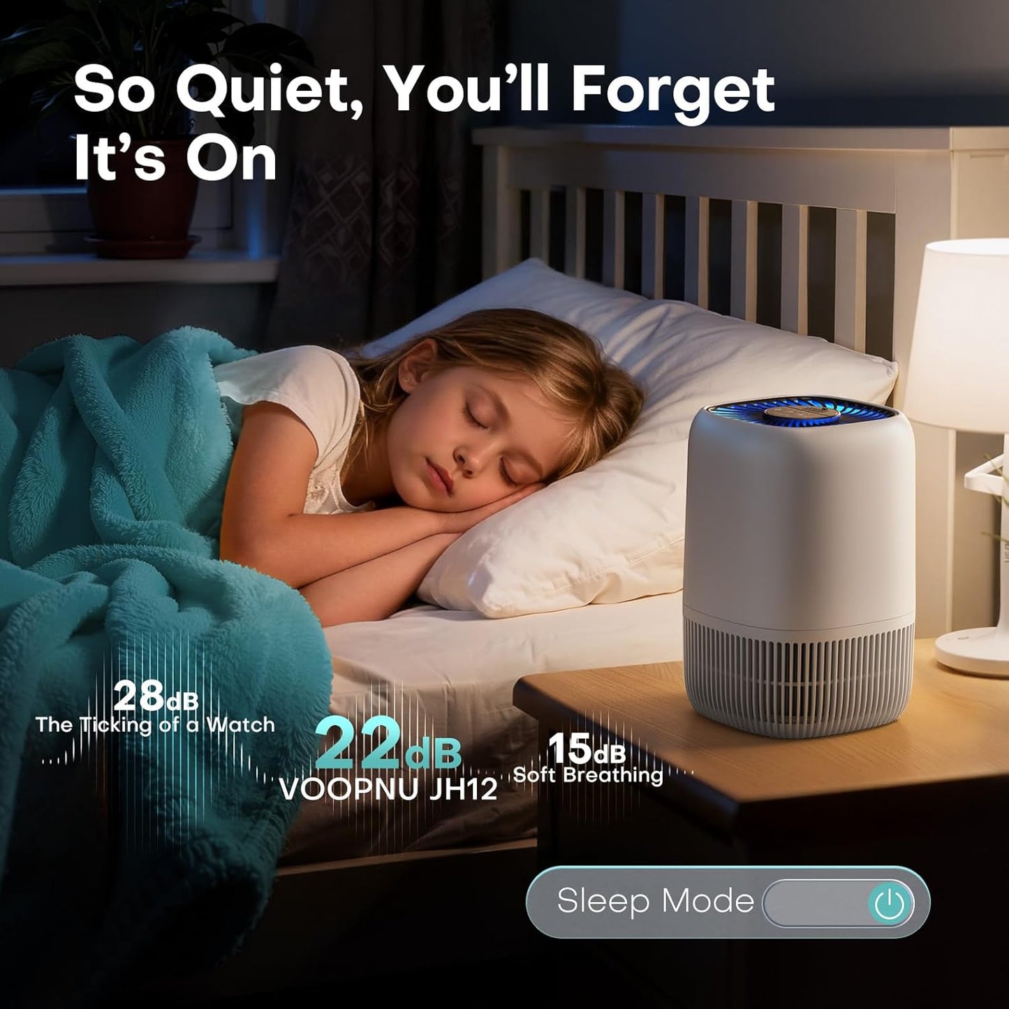 Vital Breeze Air Purifier - High-Efficiency Filter with Night Light & Timer | 2-Pack for Home & Office