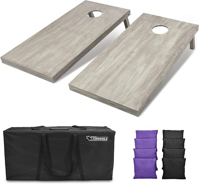 GoSports 4 ft x 2 ft Regulation Size Wooden Cornhole Boards Set - Includes Carrying Case and Bean Bags (Choose Your Colors) Over 100 Color Combinations
