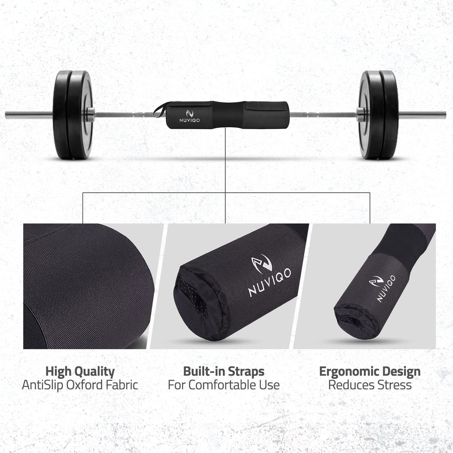 Barbell Pad & 2 Ankle Straps for Cable Machine - Gym Accessories for Women and Men - Perfect for Cable Kickbacks, Leg Extensions, Hip Thrusts & Squats - Workout Attachments for Home and Gym - Includes a Carry Bag